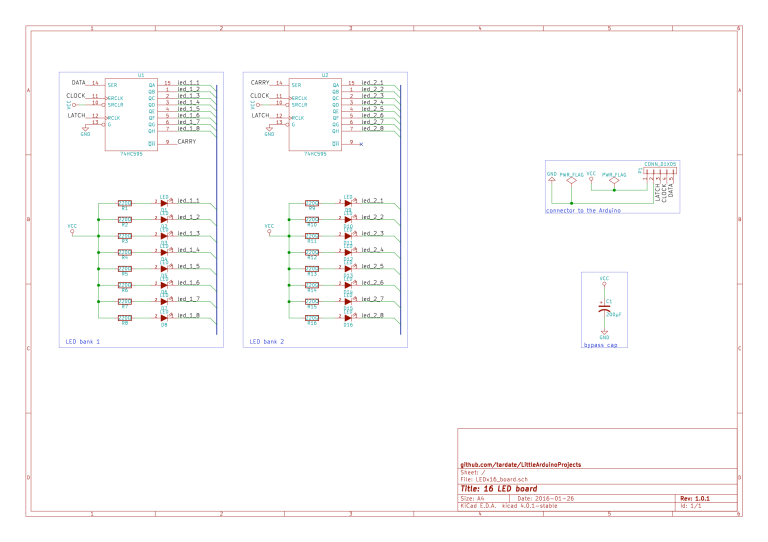 Variable Light Register 16 LED shift register module – OSH Park